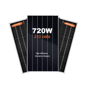 Tấm pin HJT 720 W (Mô-đun PV đơn nửa cell HJT hai mặt kính 720W 210mm 132 cell)